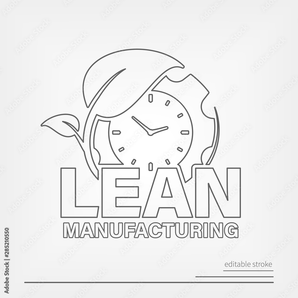 Lean manufacturing line vector icon with editable stroke Lean manufacturing line vector icon with editable stroke