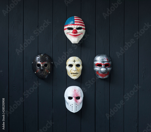 maniac mask isolated on black background