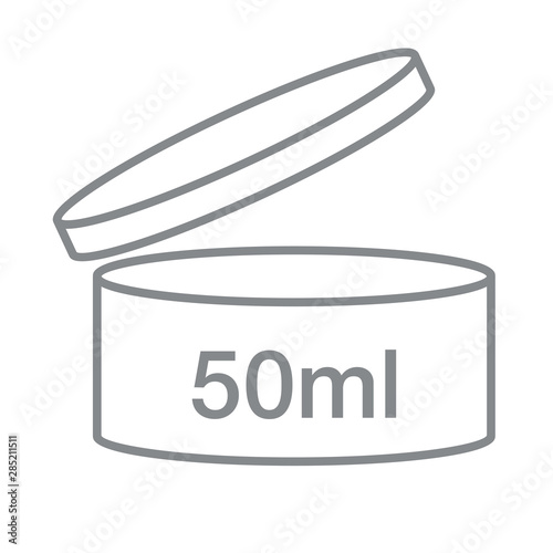 Liter l sign (l-mark) estimated volumes 50 milliliters (ml). Vector symbol packaging and labels used for prepacked foods, drinks different liters and milliliters. 50 Vol single icon isolated on white