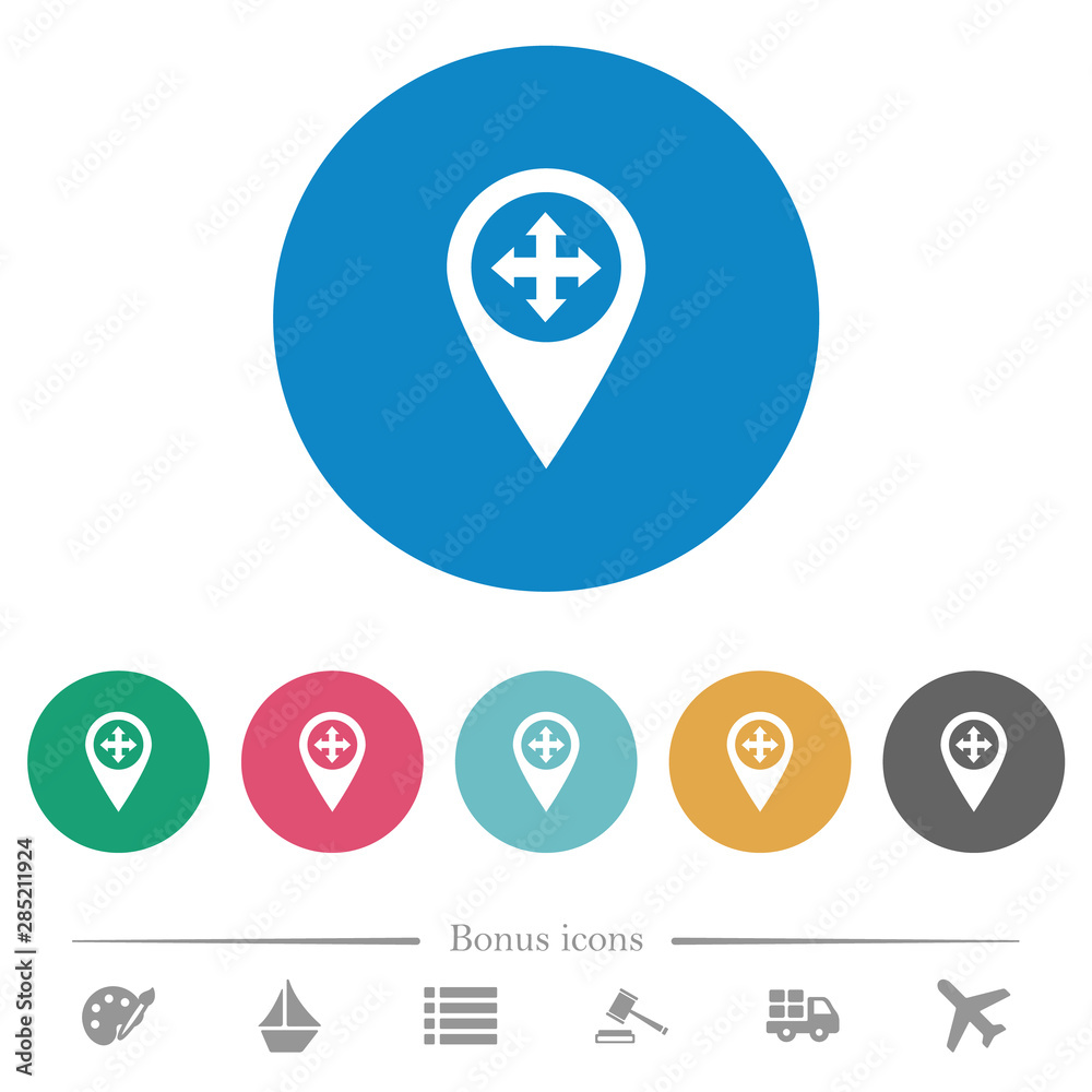 Move GPS map location flat round icons Move GPS map location flat round icons