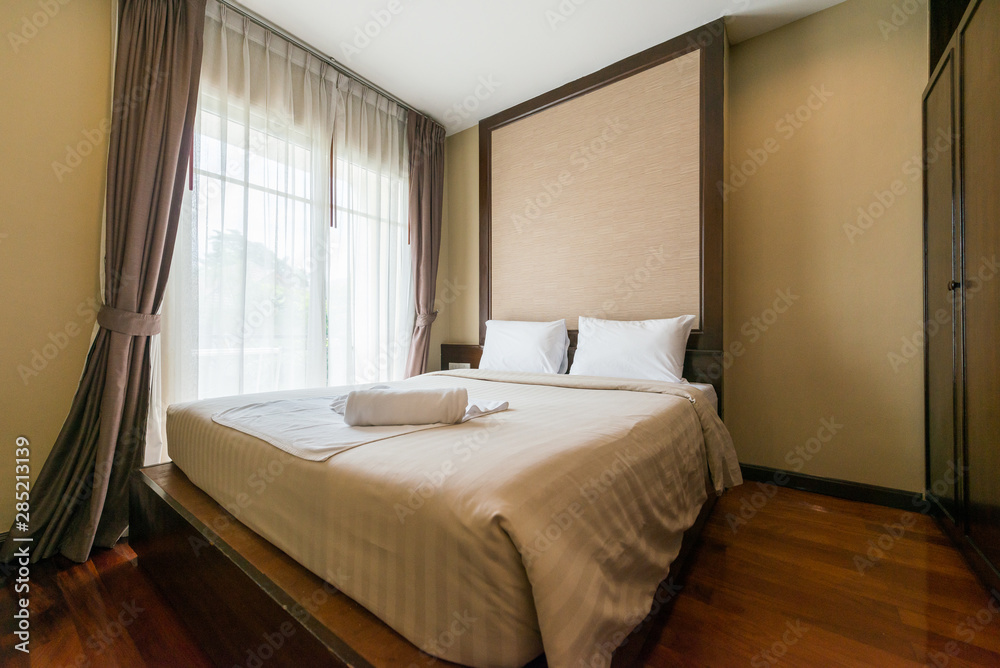 Modern interior design in small apartment with bedroom Modern interior design in small apartment with bedroom