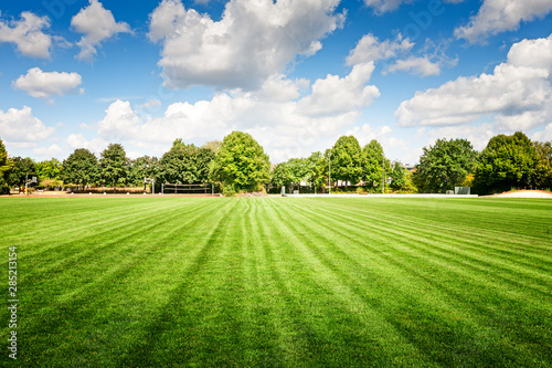 soccer field in summer park.