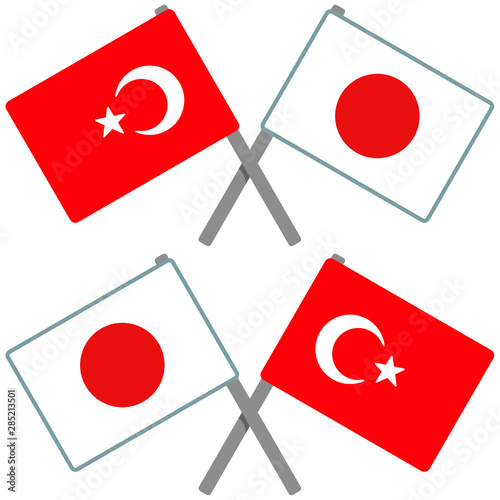 トルコと日本の旗