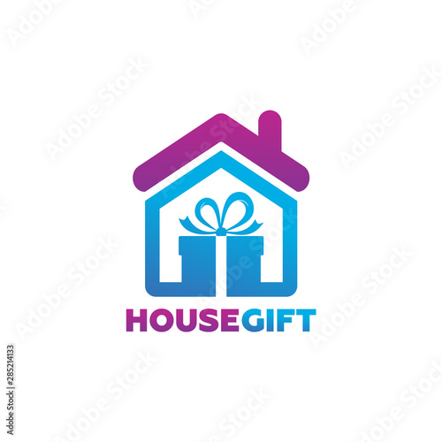House Gift Logo Template Design Vector, Emblem, Design Concept, Creative Symbol, Icon