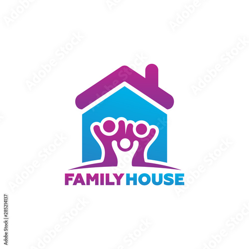 Family House Logo Template Design Vector, Emblem, Design Concept, Creative Symbol, Icon