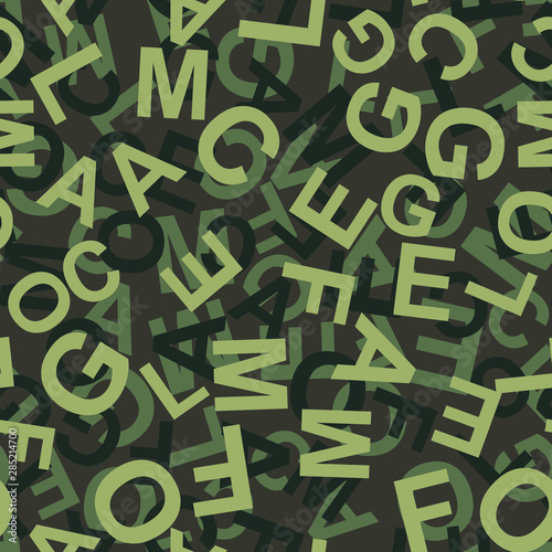 Camouflage made from Letters Seamless Pattern