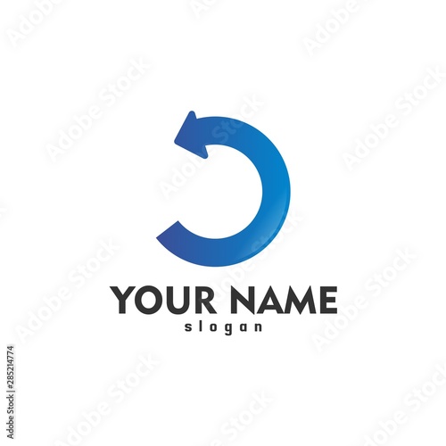 Single Blue Arrow Recycle Logo Inspirations