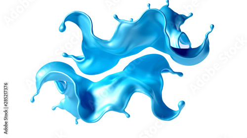 Beautiful turquoise paint splash. 3d illustration, 3d rendering.