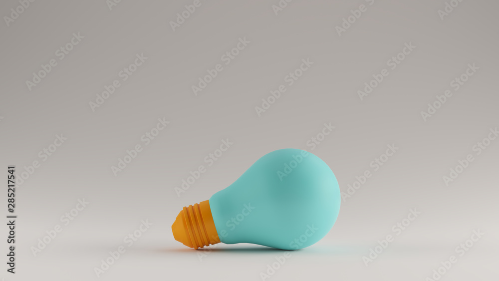 Gulf Blue Turquoise and Orange Light Bulb Resting on the Ground Gulf Blue Turquoise and Orange Light Bulb Resting on the Ground