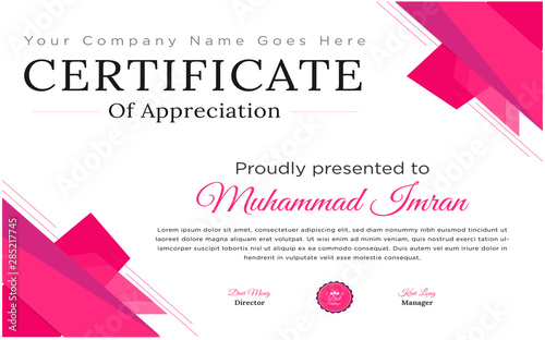 Abstract colorful certificate template