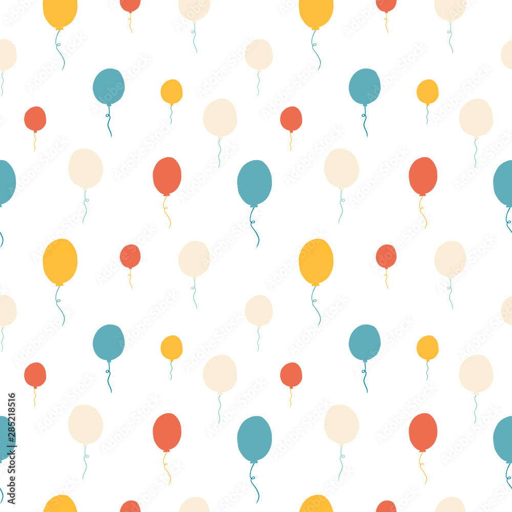 Colorful balloons repeating background. Can be used for postcards, invitations, advertising, web, textile and other.