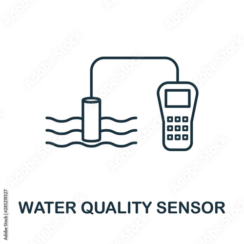 Water Quality Sensor outline icon. Thin line style from sensors icons collection. Pixel perfect simple element water quality sensor icon for web design, apps, software, print usage