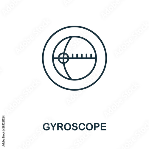 Gyroscope outline icon. Thin line style from sensors icons collection. Pixel perfect simple element gyroscope icon for web design, apps, software, print usage
