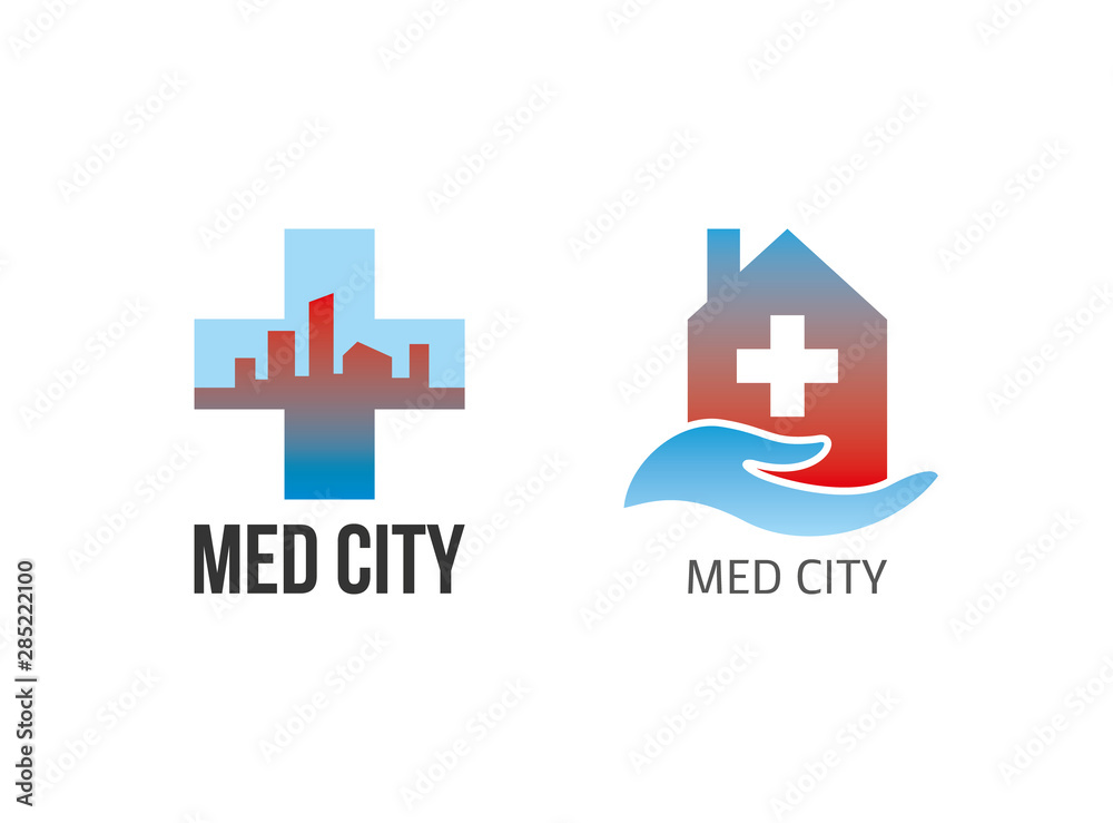 Obraz premium Logo medicine city template design vector