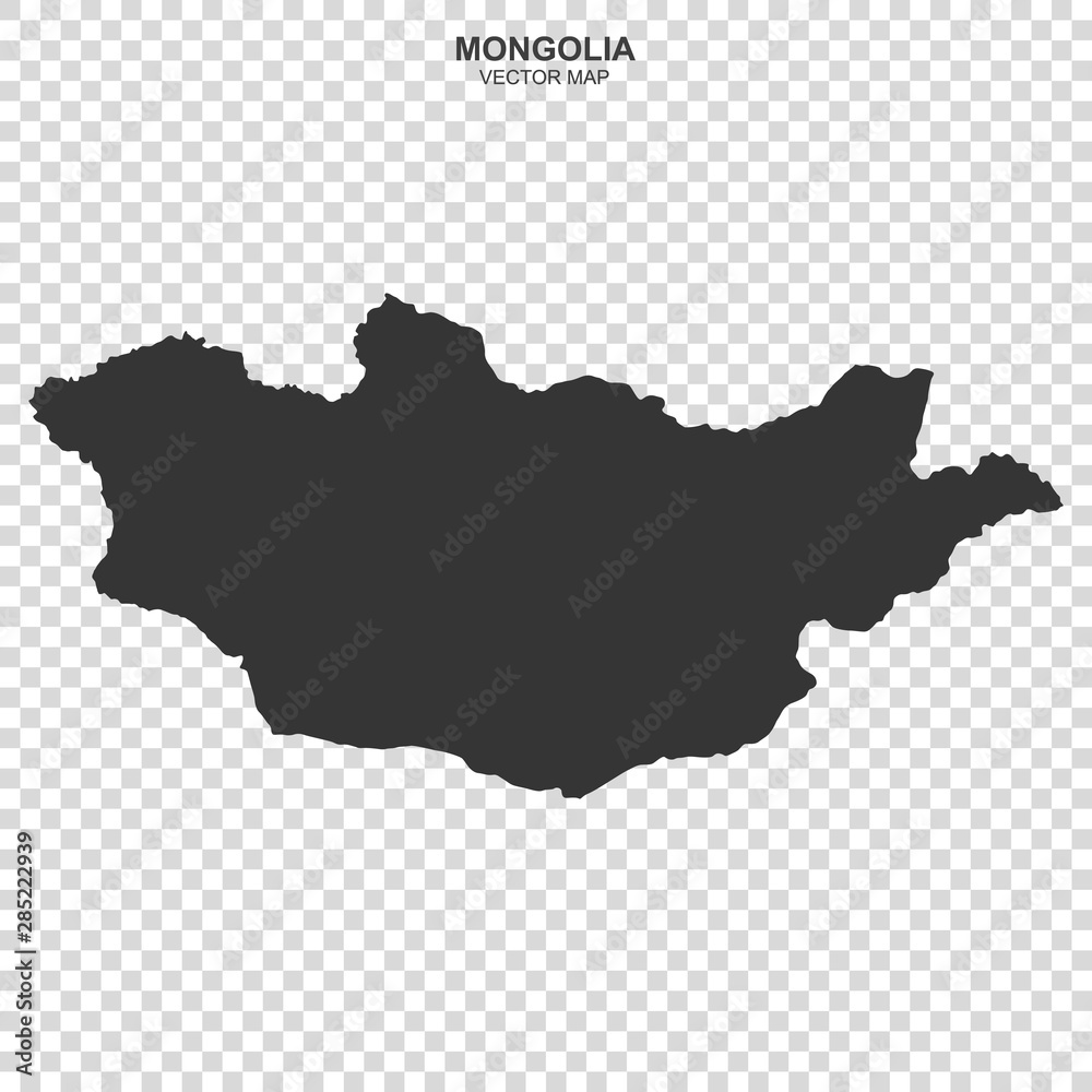 vector map of Mongolia on transparent background