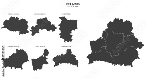 vector map of Belarus on white background