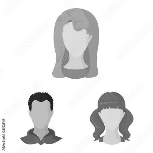 Vector illustration of character and profile logo. Collection of character and dummy stock vector illustration.