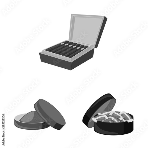 Isolated object of health and nicotine symbol. Set of health and statistics stock symbol for web.