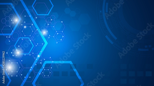 hexagon mulecular scientific concept design background