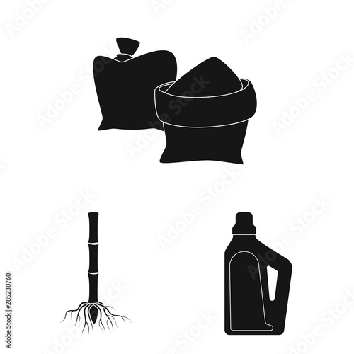 Vector illustration of sucrose and technology icon. Collection of sucrose and cane vector icon for stock.