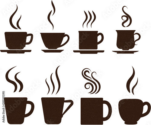 set of coffee cups,  logo element
