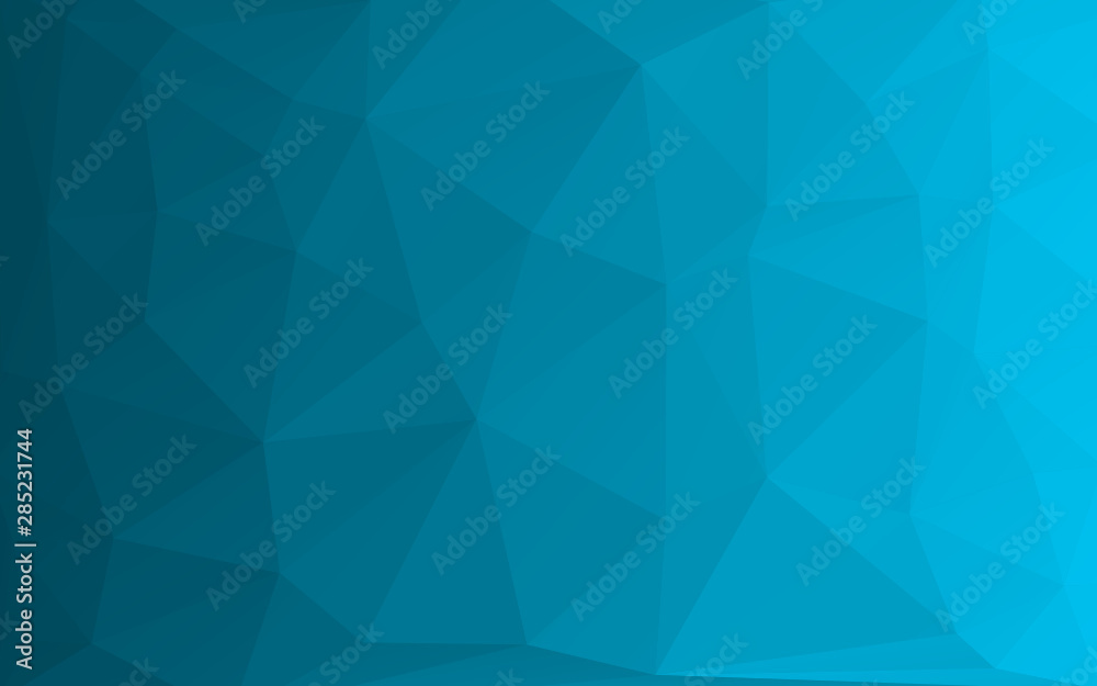 Light blue low poly background. Triangular pattern, modern design. Geometric gradient background, origami style. Polygonal mosaic template with place for content. Vector illustration, geometric style.