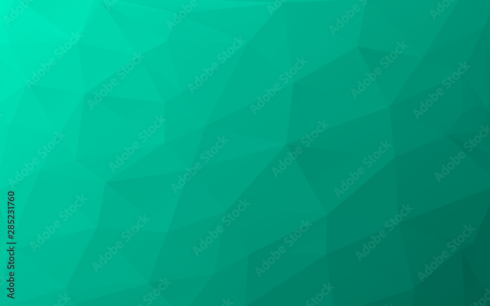Green low poly background. Triangular pattern, modern design. Geometric gradient background, origami style. Polygonal mosaic template with place for content. Vector illustration, geometric style. Green low poly background. Triangular pattern, modern design. Geometric gradient background, origami style. Polygonal mosaic template with place for content. Vector illustration, geometric style.