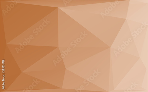Light brown low poly background. Big triangles pattern, modern design. Geomet...