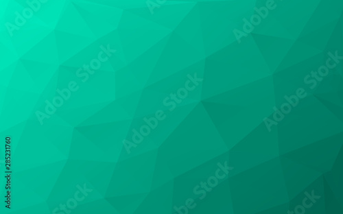 Green low poly background. Triangular pattern, modern design. Geometric gradient background, origami style. Polygonal mosaic template with place for content. Vector illustration, geometric style.