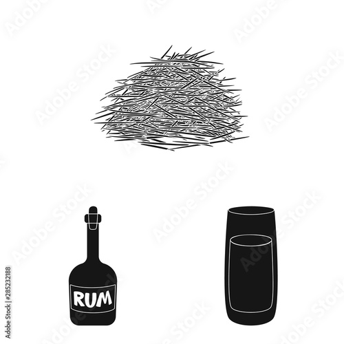 Isolated object of sucrose and technology logo. Set of sucrose and cane stock symbol for web.