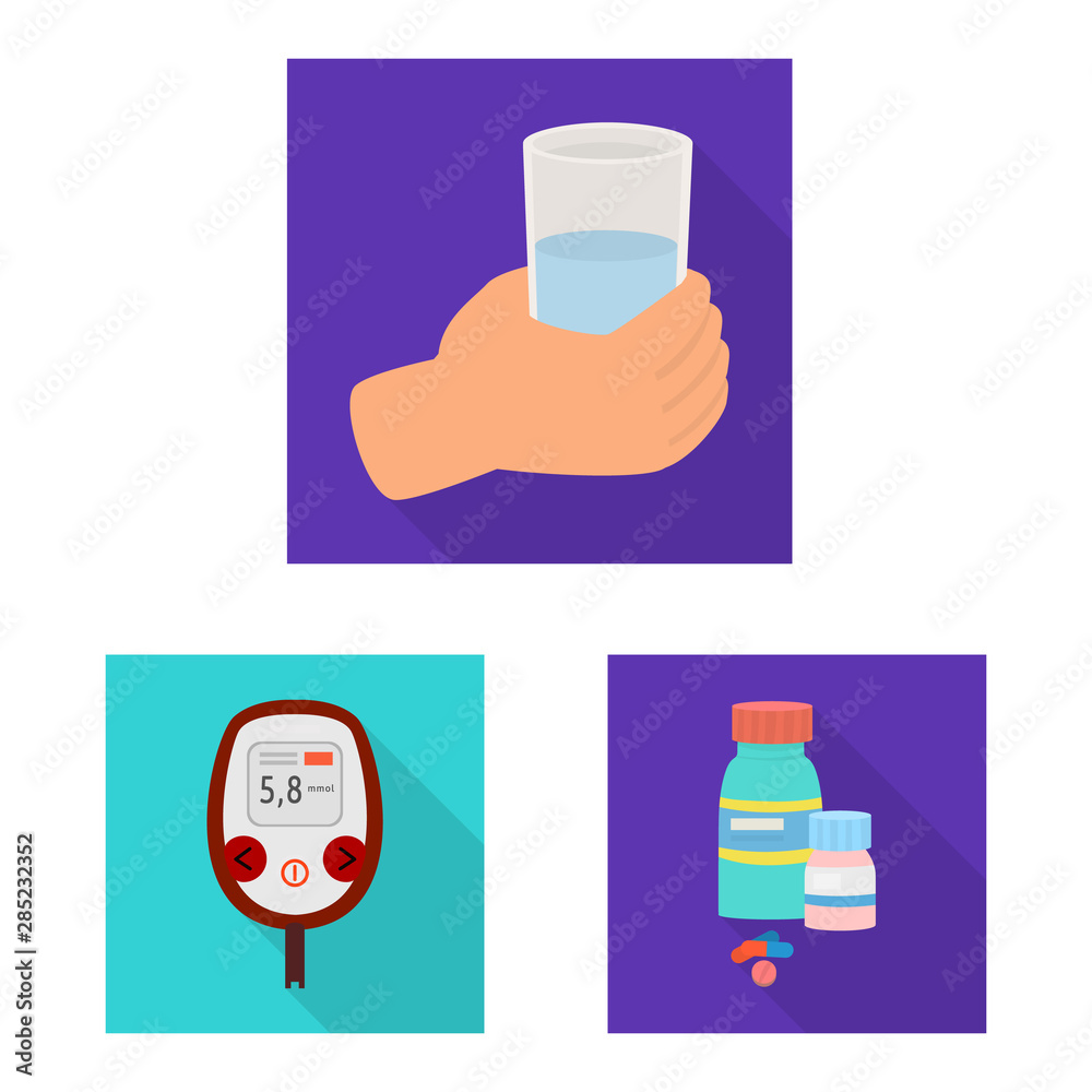 Vector illustration of symptom and disease logo. Set of symptom and treatment stock symbol for web.