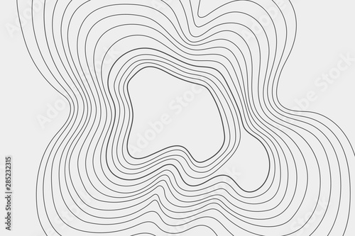 Gray outlines of vector topography. Vector illustration Map on the ground. Graphic line heights.