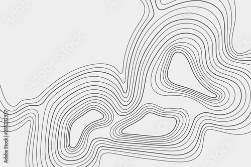 Gray outlines of vector topography. Vector illustration Map on the ground. Graphic line heights.