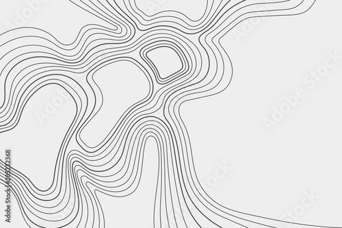 Gray outlines of vector topography. Vector illustration Map on the ground. Graphic line heights.