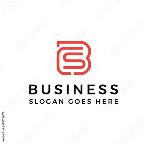 Abstract initial letter BCS business technology logo design photo