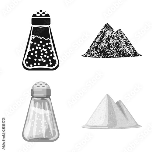 Vector illustration of cooking and sea symbol. Collection of cooking and baking stock symbol for web.
