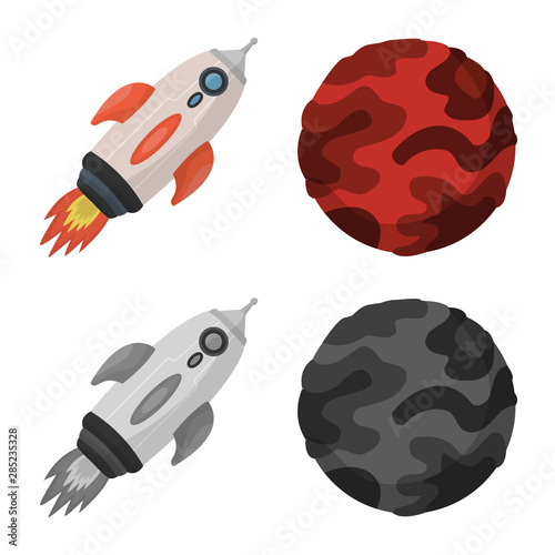 Vector design of astronomy and technology sign. Collection of astronomy and sky stock vector illustration.