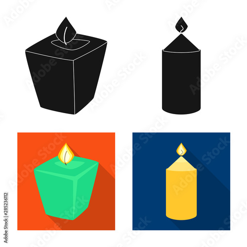 Isolated object of relaxation and flame icon. Collection of relaxation and wax vector icon for stock.