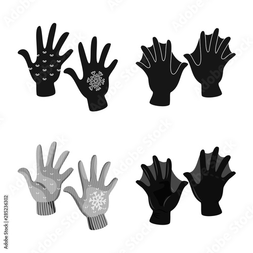 Vector illustration of silhouette and safety sign. Set of silhouette and comfort vector icon for stock.