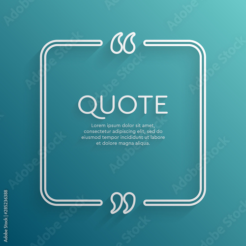 Vector template blank square creative white quote