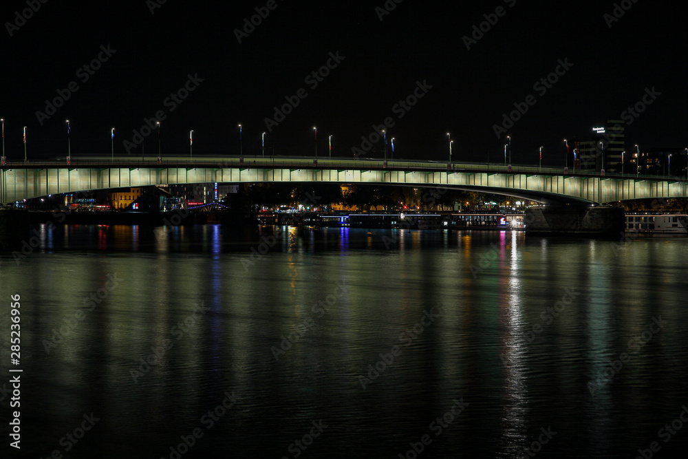 Cologne a city on the Rhine at night as a skyline Cologne a city on the Rhine at night as a skyline