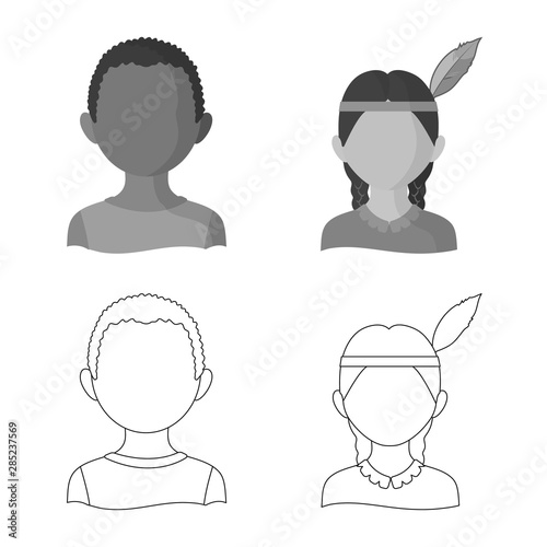 Vector design of imitator and resident symbol. Set of imitator and culture stock vector illustration.