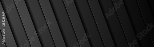 Black hi-tech concept abstract stripes. Dark technology geometric background. Futuristic vector banner design