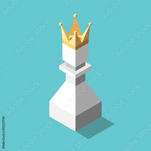 Isometric crowned chess pawn