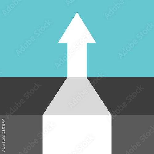 Persprective arrow going upwards