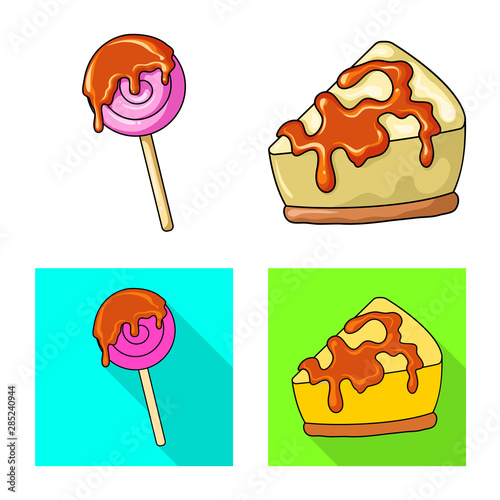 Vector illustration of confectionery and culinary sign. Set of confectionery and product vector icon for stock.