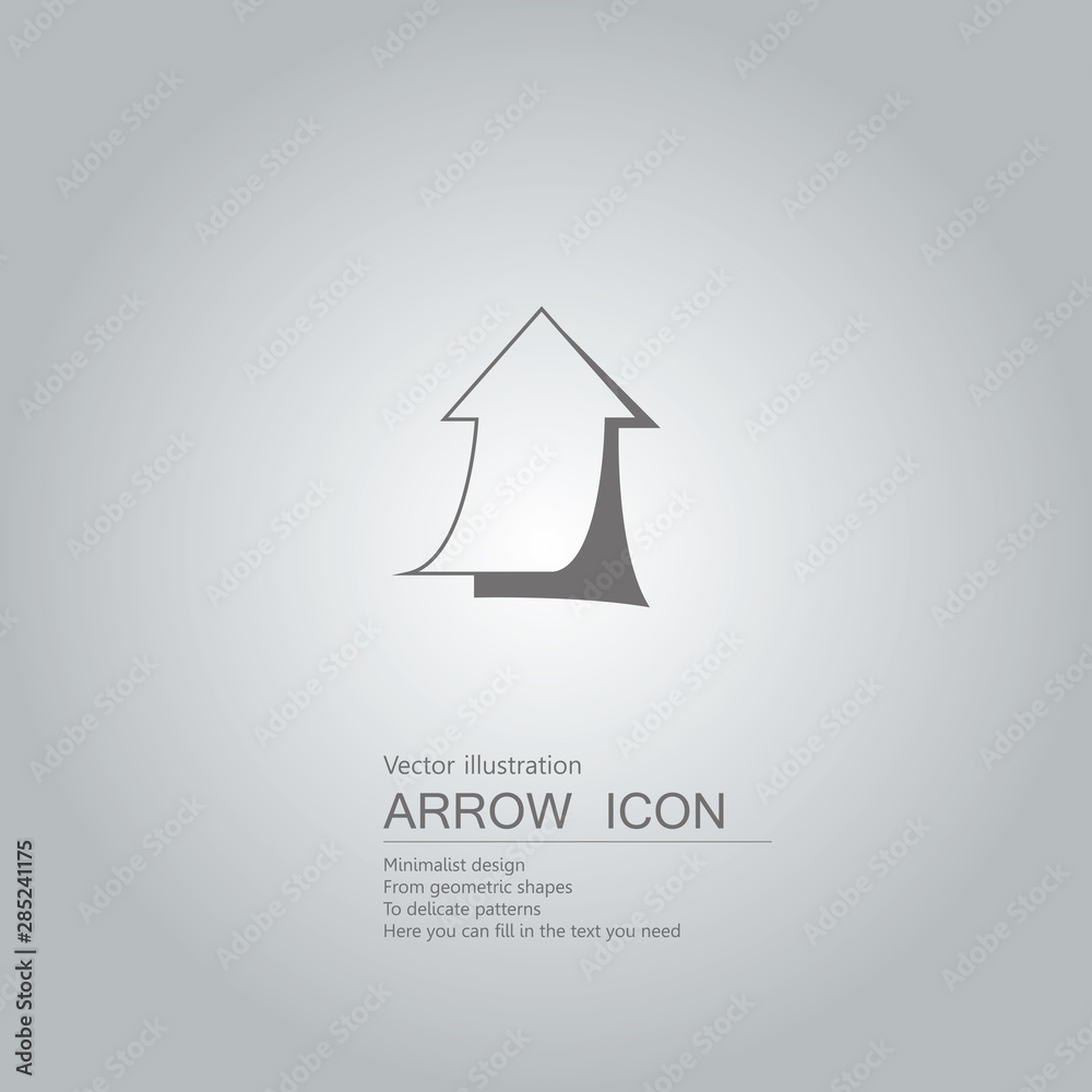Obraz premium Vector drawn arrow icon. The background is a gray gradient.