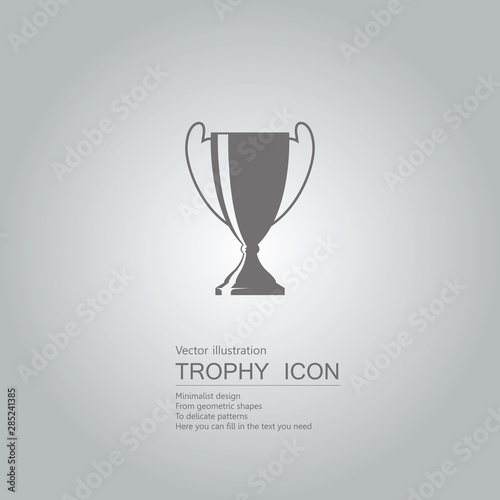 Vector drawn trophy icon. The background is a gray gradient.