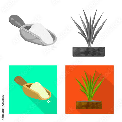 Vector design of crop and ecological icon. Set of crop and cooking vector icon for stock.