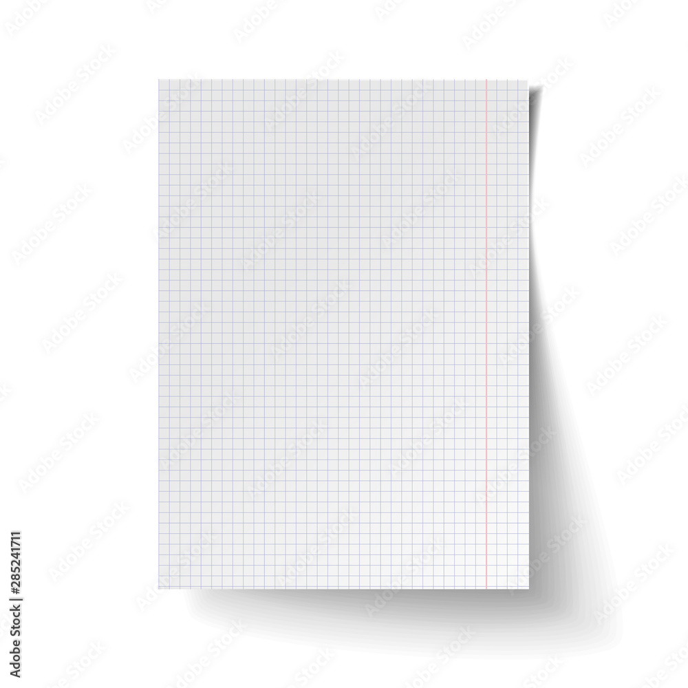 White blank sheet of square paper. Mock up of white note paper. Realistic vector illustration. White blank sheet of square paper. Mock up of white note paper. Realistic vector illustration.
